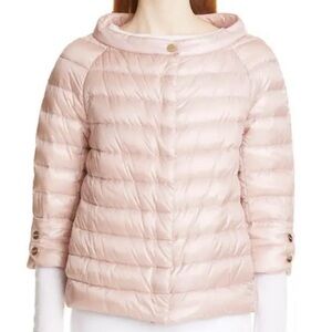 HERNO
Elsa Iconico Ultralight Water Repellent Down Puffer Jacket in pale pink